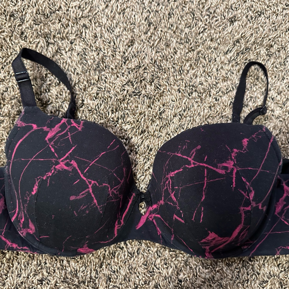 Torrid Black and Pink Marble Bra